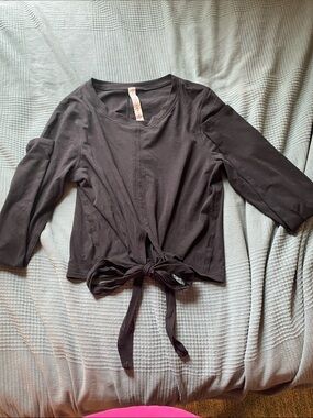 lululemon athletica Black Tie-Front Long Sleeve Top